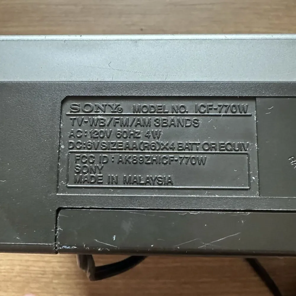 Sony Radio ICF-770W TV Weather FM AM 3 Band Receiver TV Sound Tested WORKING